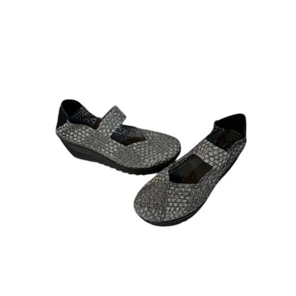 St. Johns Bay Metallic Gray Silver Woven Top Strap Shoes Women Sz 10 - Picture 6 of 10